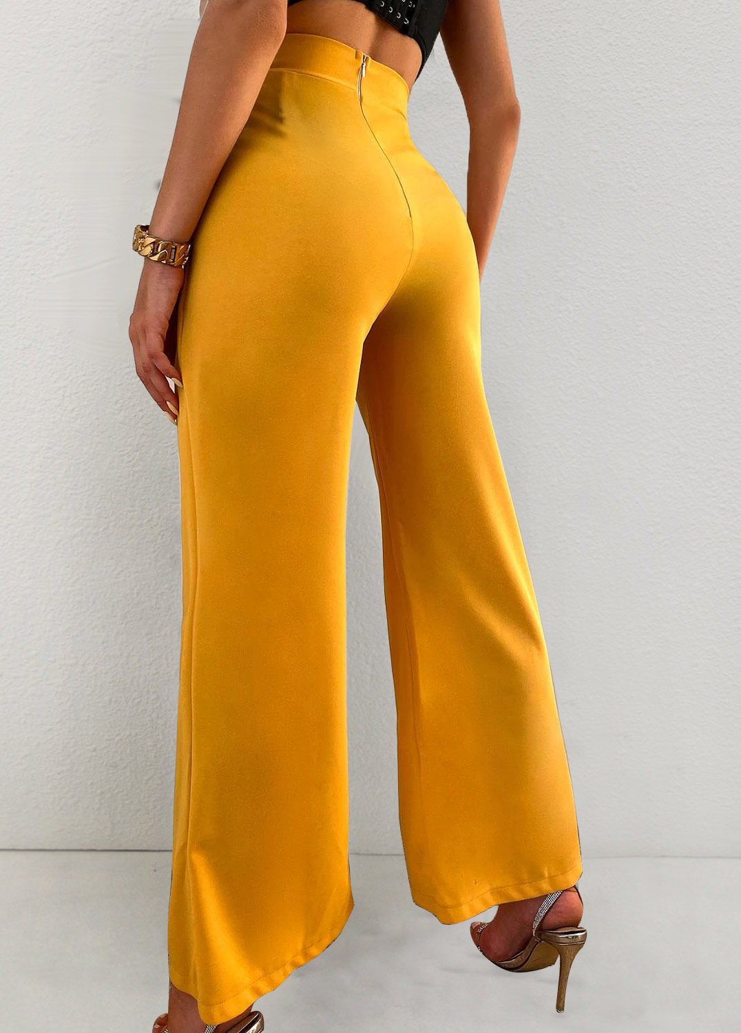 High Waisted Slit Design Ginger Pants