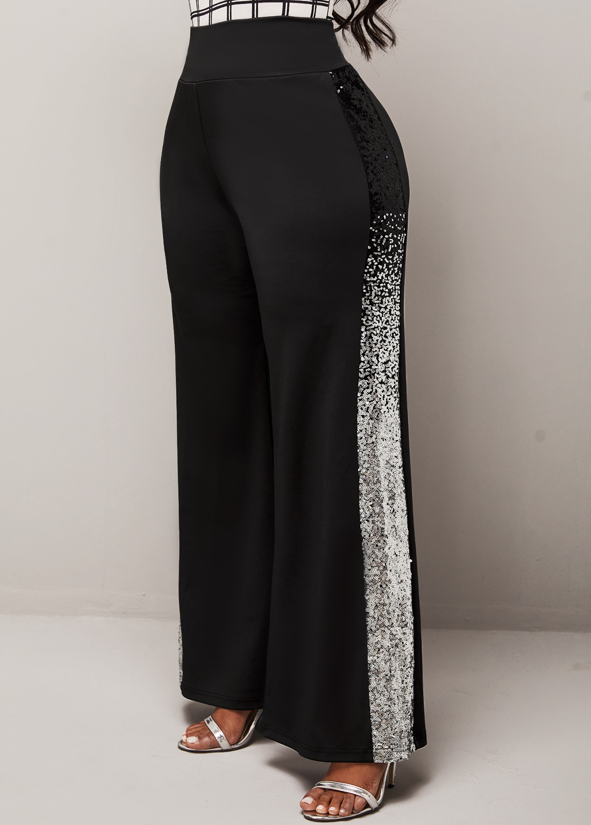 Black Ombre Sequin High Waisted Pants