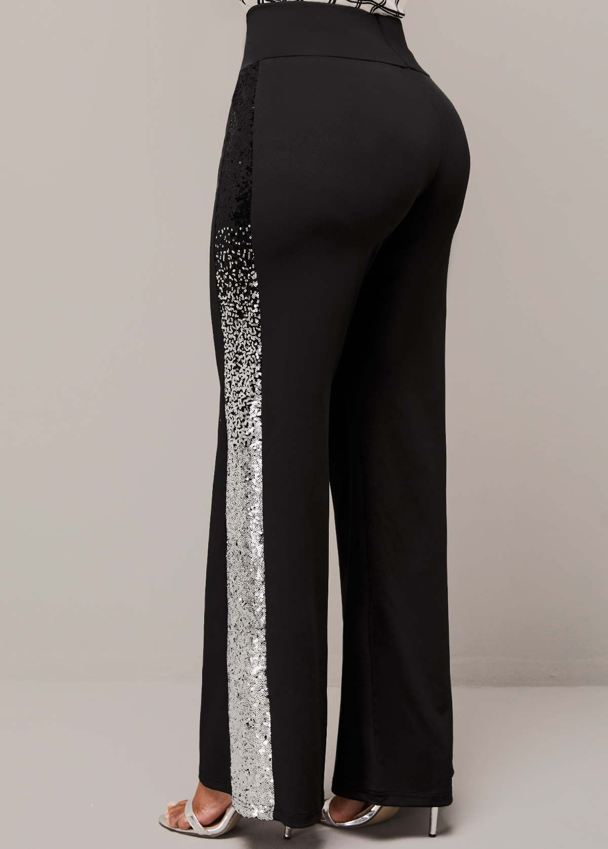 Black Ombre Sequin High Waisted Pants